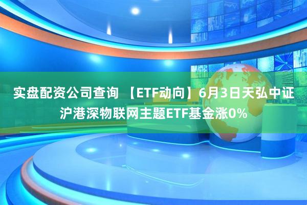 实盘配资公司查询 【ETF动向】6月3日天弘中证沪港深物联网主题ETF基金涨0%