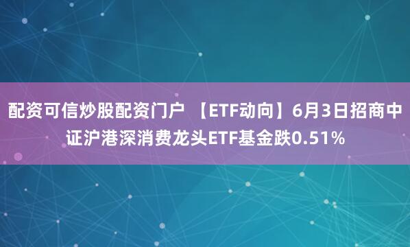 配资可信炒股配资门户 【ETF动向】6月3日招商中证沪港深消费龙头ETF基金跌0.51%